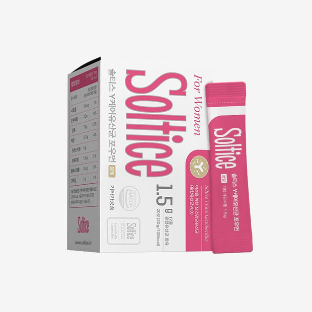 Soltice Y-Care Probiotic packets for women, featuring Lactobacillus blend for vaginal health, 1.5g x 20.