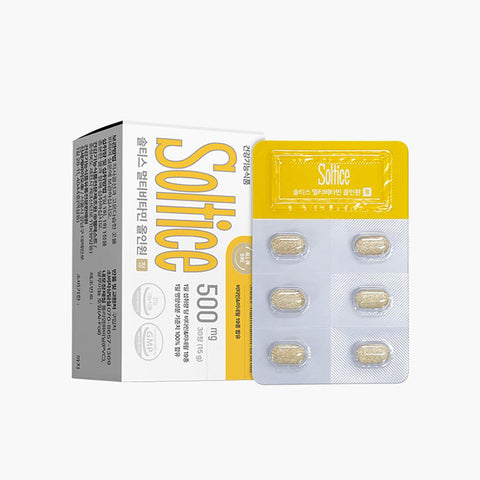 Soltice Multi Vitamin All-in-One 30 tablets packaging with blister pack, featuring premium dietary supplement with 19 essential vitamins and minerals.