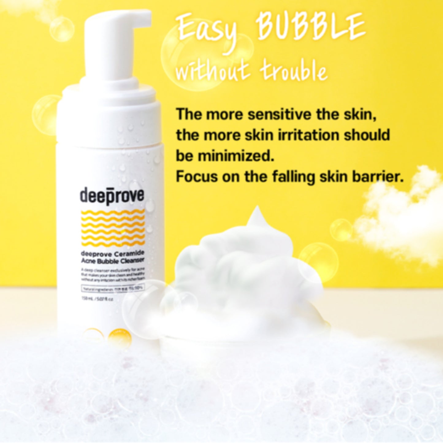 Deeprove Vegan Ceramide Acne Bubble Cleanser 150ml